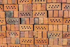 Deserted Red Brick Structure Drucke: Red bricks, full-frame, Myanmar
