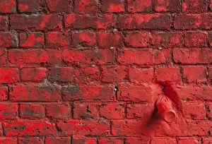 Red Brick Wall Background Image Drucke: Red bricks pattern background of a wall