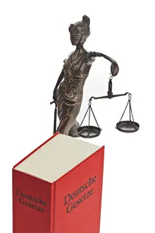 One Person Against White Background Drucke: A red code with German law for the court