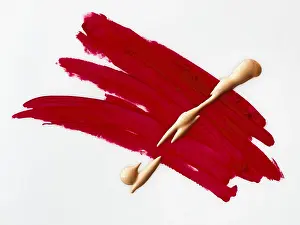 Abstrakte Kunst Drucke: Roter kosmetischer Texturhintergrund