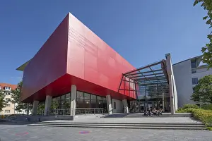 Munich University Building Drucke: 'Red Cube' of the University of Applied Sciences