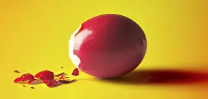 Coloured Easter Eggs Drucke: Red Easter egg