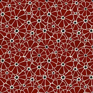 Vintage Floral Decoration Drucke: Red floral wallpaper pattern, vector illustration
