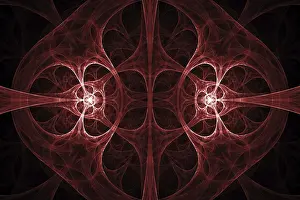 Drucke von Rotes Fraktal-Design. Abstrakte Hintergrund-Bild. Isoliert auf schwarzem Hintergrund Geometrische Formen Drucke: Roter Fraktal-Design. Abstrakte Hintergrund.