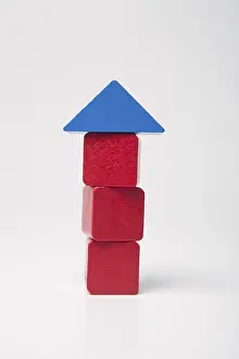 Residential Building Drucke: Red house, made of building bricks