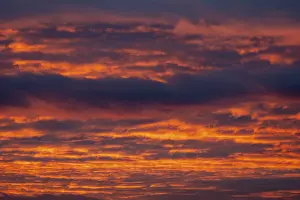 Baden Wurttemberg Evening Sky Drucke: Red illuminated clouds after a sunset