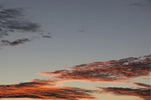 Bavaria Evening Sky Drucke: Red shining clouds in the evening sky