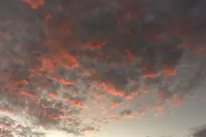 Bavaria Evening Sky Drucke: Red shining clouds in the evening sky