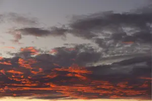 Bavaria Evening Sky Drucke: Red shining clouds in the evening sky