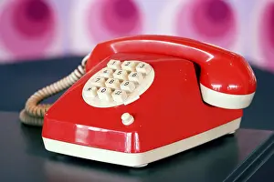 Vintage Phone Call Drucke: Red telephone