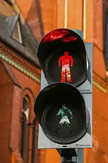 Empty Urban Environment Drucke: Red traffic light