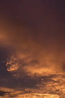 Central European Evening Atmosphere Drucke: Reddish clouds in the evening sky