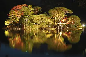 Honshu Island Photography Drucke: Reflected on the surface of the water