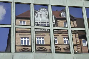 Historic District Photography Drucke: Reflection, Nuremberg, wall, house wall