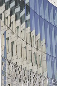 Contemporary Cityscape Photography Drucke: Reflection, skyscraper, Frankfurt
