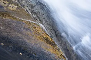 Lapland Landscape Photography Drucke: Reflections on a rock at a rushing stream