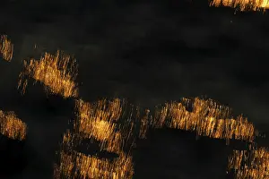 Deserted Waterfront Norway Drucke: Reflections of the setting sun on the water surface
