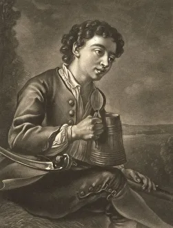 Historical German Artwork Drucke: The Refreshment for the Grim Reaper