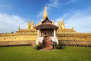 Vientiane Laos Travel Drucke: Religious architecture and landmarks