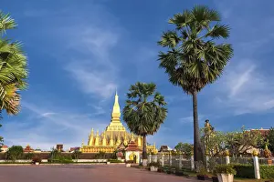 Vientiane Laos Travel Drucke: Religious architecture and landmarks