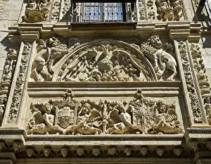 Daytime Travel Photography Spain Drucke: Part of the Renaissance facade