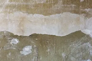 Abandoned Building Europe Drucke: Repaired wall, abstraction, old building