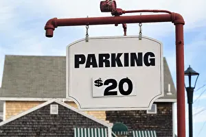 Deserted Parking Lot Drucke: Replaceable parking fee sign, $20