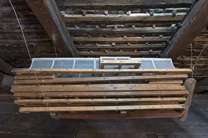 Bavaria Industrial Museum Drucke: Replacement sieves of a grain mill in the attic