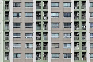 High Rise Building Facade Drucke: Residential block facade