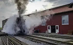 North America Rail Traffic Drucke: A Restored Steam Engine Getting Ready for Service