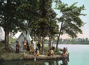 American History Drawing Drucke: The return of the hunters from the hunt