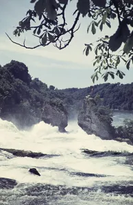 Empty Riverbank Landscape Drucke: Rheinfall oder Rheinfalls Wasserfall