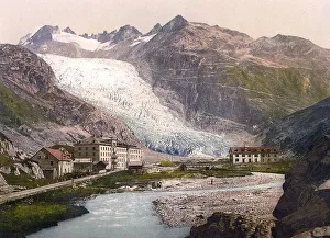 Valais Alps Europe Drucke: The Rhone Glacier, Rottengletscher
