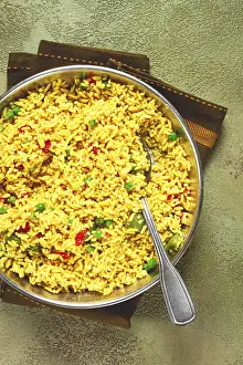 Saffron Rice Drucke: Rice with saffron and vegetables
