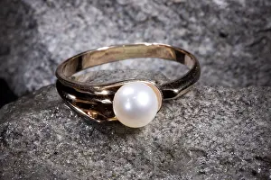 Traditional Craftsman Drucke: Ring on a stone studio background