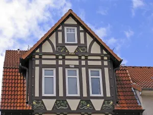 Historic European Cityscape Drucke: Rinteln, half-timbered house