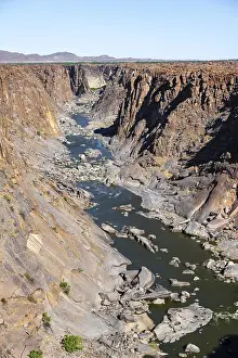Orange River Landscape Drucke: River bed and dump on the Orange River