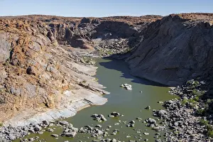 Natural Preserve Scenery Drucke: River bed and dump on the Orange River