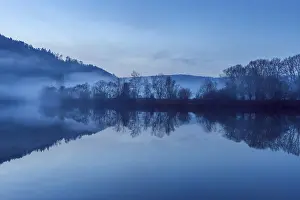 Southern Germany Evening Sky Drucke: River at Dusk after Rain, River Main