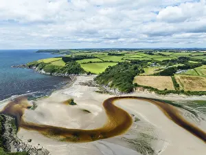 Plymouth Drucke: Fluss Emme und Red Cove aus der Sicht eines Drohnen.