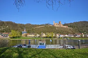 European Fortification Architecture Drucke: River landscape with castle in background