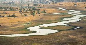 Okavango Delta Landscape Drucke: River landscape, idyllic river course