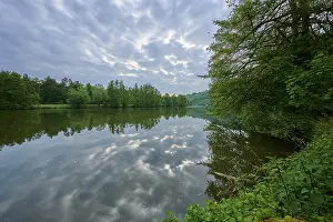 Bavaria Germany Scenery Drucke: River landscape, reflection, tree