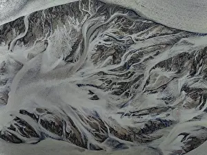 Aerial View Of River Drucke: River, river course, branched, cloudy