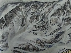 Aerial View Of River Drucke: River, river course, branched, cloudy