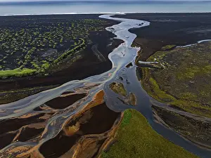 Aerial View Of River Drucke: River, river course, river delta