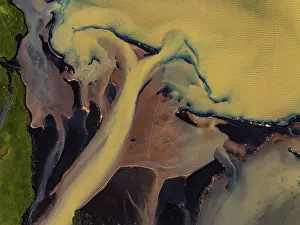 Aerial View Of River Drucke: River, river course, river delta