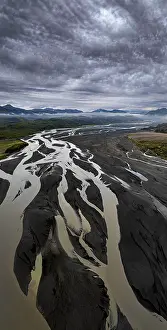Aerial View Of River Course Drucke: River, river course, river delta