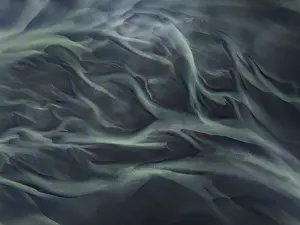 Icelandic Nature Landscapes Drucke: River, river course, river delta