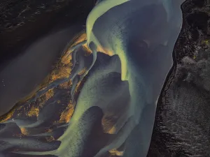 Aerial View Of River Drucke: River, river course, river delta